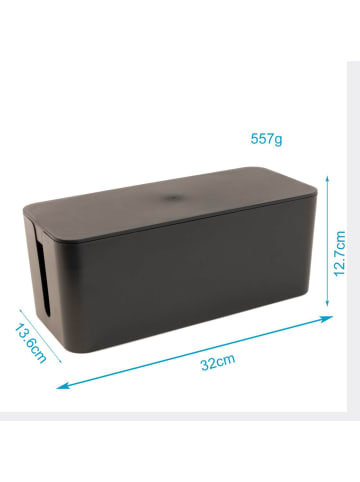 Intirilife Kabelbox aus Kunststoff in Schwarz