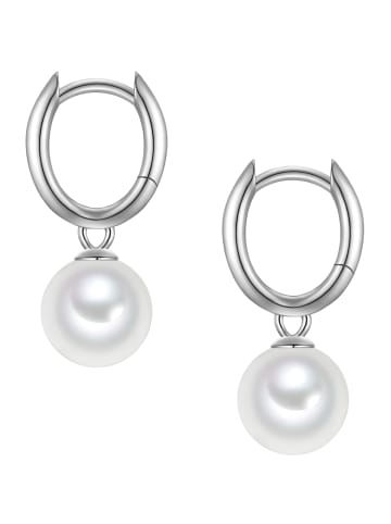 Rafaela Donata Creolen aus Sterling Silber mit Muschelkernperle in silber