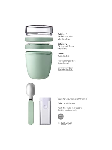 Mepal Lunchpot + Faltbarer Löffel Ellipse 500 + 200 ml in Nordic Black