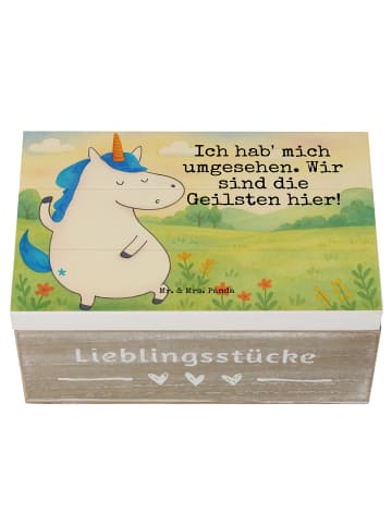Mr. & Mrs. Panda Box Einhorn Mann Design mit Spruch in Weiß