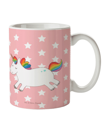 Mr. & Mrs. Panda Kindertasse Einhorn Happy ohne Spruch in Rot Pastell