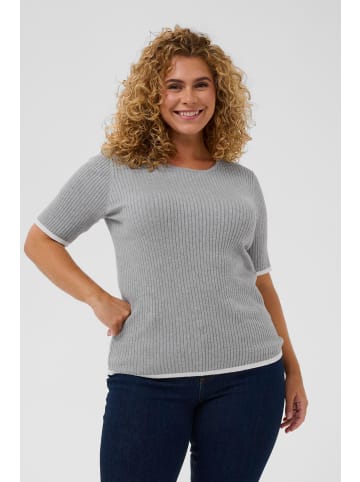 KAFFE curve Strickpullover KClizzy Regular fit in Grey Mel. w. Chalk contrast