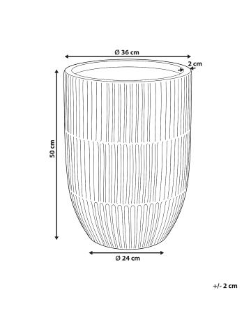 Beliani Outdoor Blumentopf POROS in Beige - (W) 36 x (H) 50 x (L) 36 cm