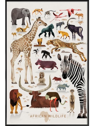 Juniqe Poster in Kunststoffrahmen "Afrika" in Bunt