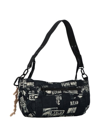 Desigual Newspaper Donosti Schultertasche 25 cm in schwarz