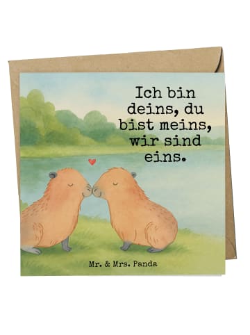 Mr. & Mrs. Panda Einladungskarte Capybara Liebe Design mit Spruch in Weiß