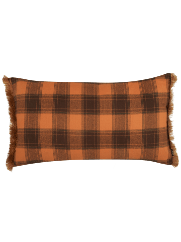 Beliani Dekokissen BARJA in Orange/Schwarz - (W) 70 x (H) 12 x (L) 40 cm
