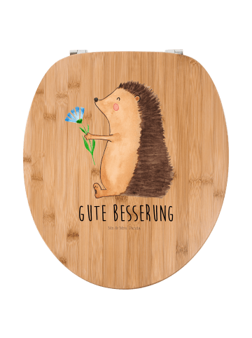 Mr. & Mrs. Panda Toilettendeckel Igel Blumen mit Spruch in Braun