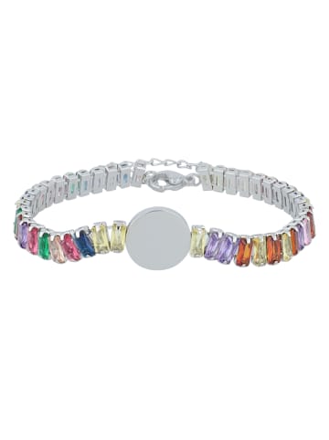 Adeliás Damen Armband aus Edelstahl mit Zirkonia 20 cm in silber