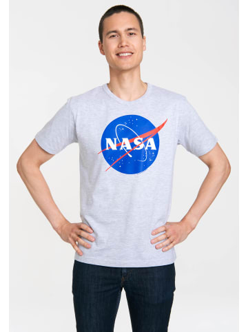 Logoshirt T-Shirt NASA Logo in grau-meliert