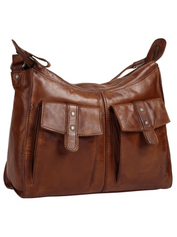 SPIKES & SPARROW Umhängetasche echt Leder in cognac