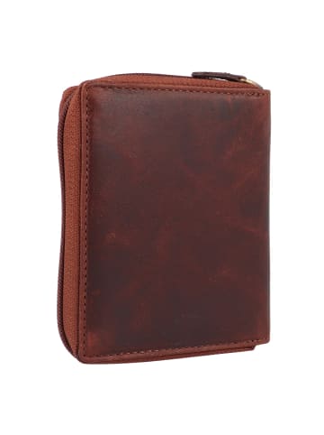 Greenburry Rugged Geldbörse RFID Schutz Leder 10 cm in brown