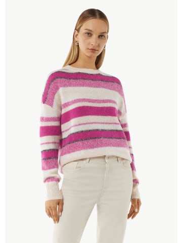 comma CI Strickpullover langarm in Lila-weiß