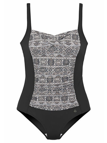 LASCANA Badeanzug in schwarz-bedruckt