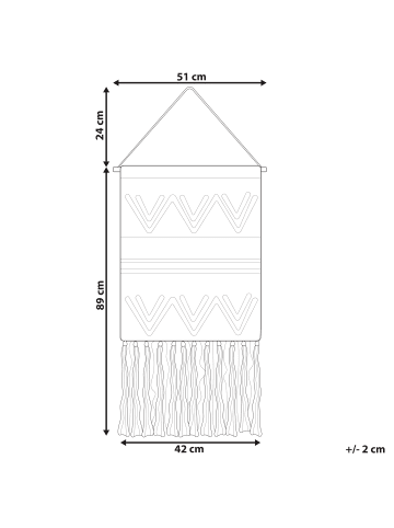 Beliani Wandbehang FAZILPUR in Schwarz/Beige/Blau - (W) 42 x (H) 113 x (L) 2 cm