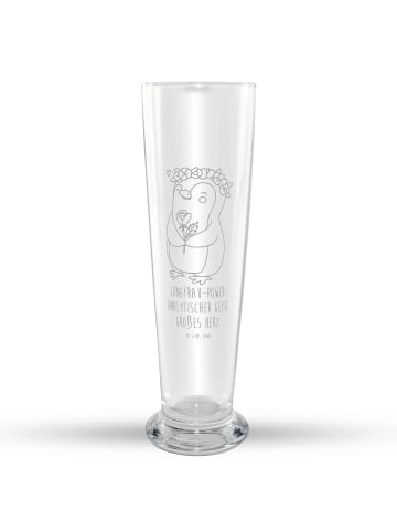 Mr. & Mrs. Panda Weizenbierglas Jungfrau Astrologie mit Spruch in Transparent