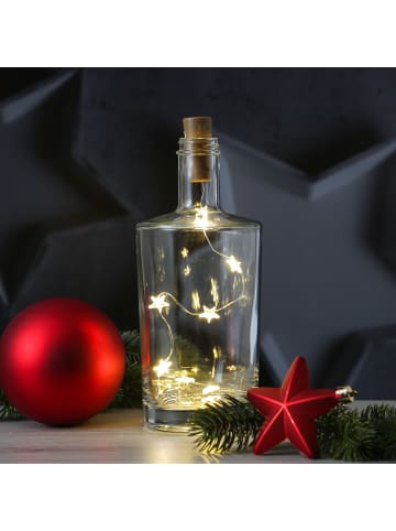 MARELIDA LED Drahtlichterkette für Flaschen Sternemotiv Korken Flaschenlicht L: 40cm