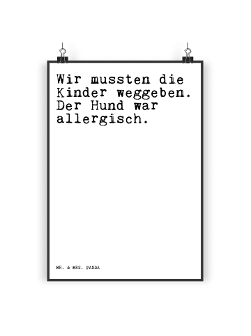 Mr. & Mrs. Panda Poster Wir mussten die Kinder... mit Spruch in Weiß
