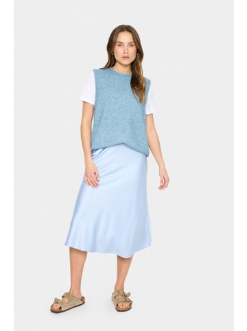 SAINT TROPEZ Strickweste ZanettSZ Gerade Passform in Airy Blue