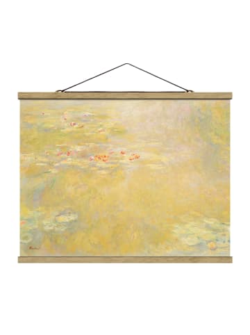 WALLART Stoffbild mit Posterleisten - Claude Monet - Seerosenteich in Gelb