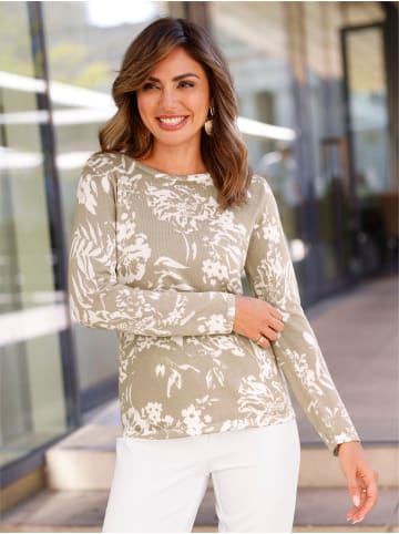 WITT WEIDEN Rundhalspullover in ecru-beige-bedruckt