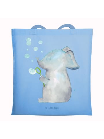 Mr. & Mrs. Panda shopping tasche Elefant Seifenblasen ohne Spruch in Sky Blue