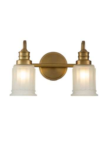 Licht-Erlebnisse Wandlampe EEK B (B)35.7 x (H)23.7 cm in Messing gebürstet Weiß
