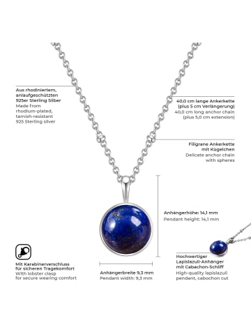 Glanzstücke München Halskette Sterling Silber Lapislazuli (synth.) in silber