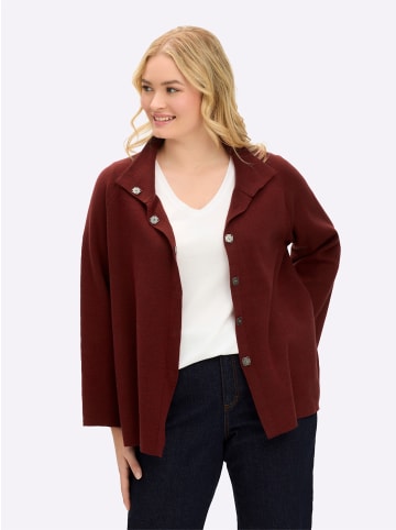 sheego Strickjacke in kirsche-meliert