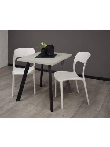 58 aufm Kessel BISTROTISCH Eirene 70x70x75 schwarz matt/kreidegrau matt lack