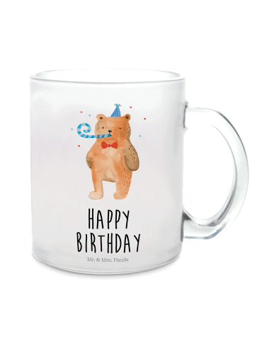 Mr. & Mrs. Panda Teetasse Bär Geburtstag mit Spruch in Transparent
