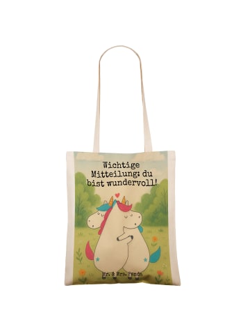 Mr. & Mrs. Panda Schultasche Einhorn Mitteilung Design mit Spruch in Weiß