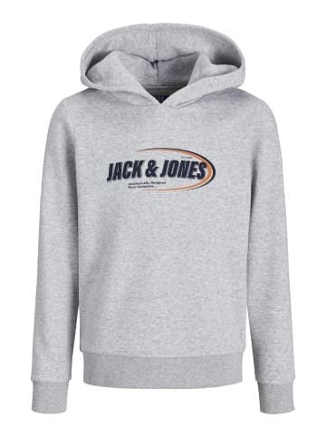 JACK & JONES Junior Kapuzenpullover in Light Grey Melange