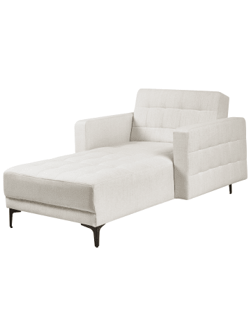 Beliani Chaiselongue ABERDEEN in Weiß/Schwarz - (W) 107 x (H) 83 x (L) 189 cm