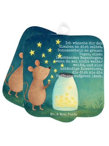 Mr. & Mrs. Panda Topflappen Maus Sterne Design mit Spruch in Weiß