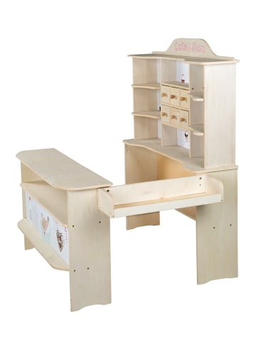 roba Kaufladen Café & Shop aus Holz mit Zubehör, Kasse, 6 Schubladen & Theke
