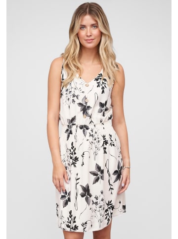 Cloud5ive Cloud5ive Dress with buttons and knot details flower print in beige/black