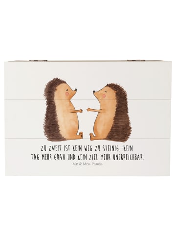 Mr. & Mrs. Panda Box Hochzeit Igel mit Spruch in Weiß