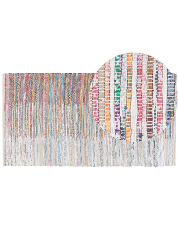 Beliani Kurzflor MERSIN in Bunt/Weiß/Blau - (W) 80 x (H) 1 x (L) 150 cm