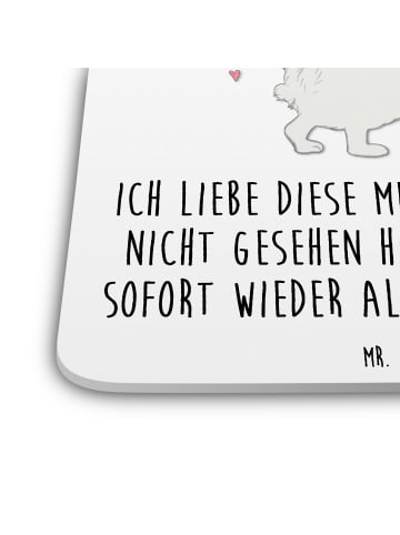 Mr. & Mrs. Panda Coaster Eisbär Umarmen mit Spruch in Weiß