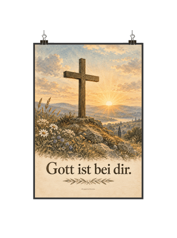Mr. & Mrs. Panda Poster Kreuz zeitlos Design mit Spruch in Weiß