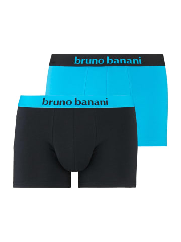 Bruno Banani Boxershorts 2er Pack in Aquablau / Schwarz