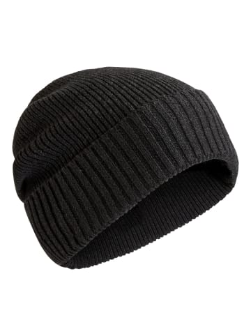 Camel Active Strickmütze aus Baumwollmix in Schwarz