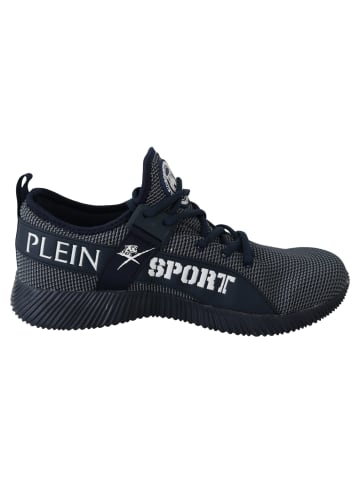 Plein Sport Schwarz Blau Indigo Polyester Carter Sneaker Schuhe