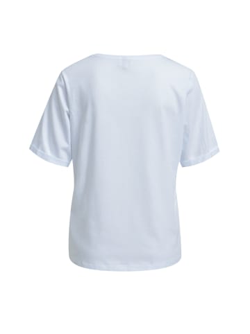 Milano Italy Rundhals T-Shirt mit 1/4-Ärmeln in White