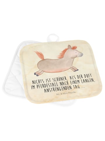 Mr. & Mrs. Panda Topflappen Pferd Springen mit Spruch in Vintage