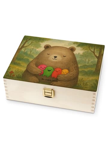 Mr. & Mrs. Panda Holz Teedose Bär Gefühl Design ohne Spruch in Weiß