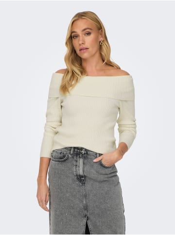 ONLY Weicher Strickpullover Schulterfrei Bequem Warm in Creme