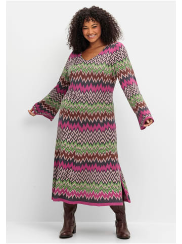 sheego by Joe Browns Strickkleid in beere gemustert