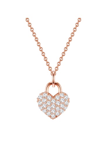 Glanzstücke München Halskette Herz Sterling Silber Zirkonia in roségold